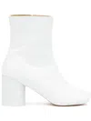 Mm6 Maison Margiela Leather Ankle Boots In White