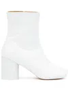 Mm6 Maison Margiela Leather Ankle Boots In White