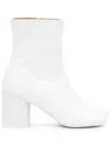Mm6 Maison Margiela Leather Ankle Boots In White