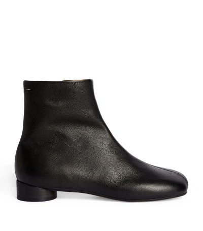 Mm6 Maison Margiela Leather Ankle Boots 25 In Black