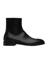 Mm6 Maison Margiela Black Shiny Vegetable Tanned Leather Trunk Boots In Black