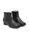 Mm6 Maison Margiela Leather Ankle Boots In Black