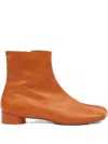 Mm6 Maison Margiela Tan Pinched Seam Ankle Boots In Brown