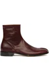Mm6 Maison Margiela Ankle Boot With Polished Leather Upper In Brown