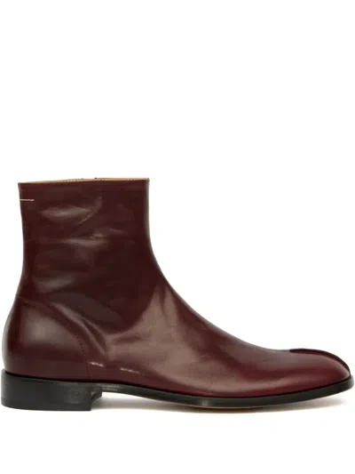 Mm6 Maison Margiela Leather Ankle Boots In Brown