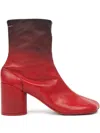 Mm6 Maison Margiela Leather Ankle Boots In Red