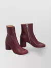 Mm6 Maison Margiela Leather Ankle Boots With Cylindrical Heel