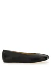 Mm6 Maison Margiela Mm6 By Maison Margiela Square Toe Ballerina Flats With Logo Stitching