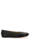 Mm6 Maison Margiela Mm6 By Maison Margiela Square Toe Ballerina Flats With Logo Stitching
