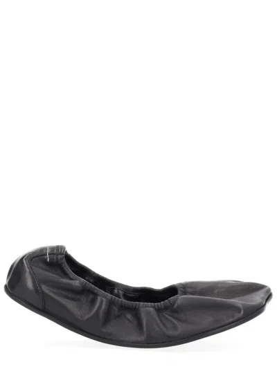 Mm6 Maison Margiela Leather Ballerina In Black
