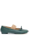 Mm6 Maison Margiela Anatomic Numbers-motif Leather Ballerinas In Green