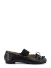 Mm6 Maison Margiela Black Leather Anatomic Numeric Ballerinas By Mm6 In Black