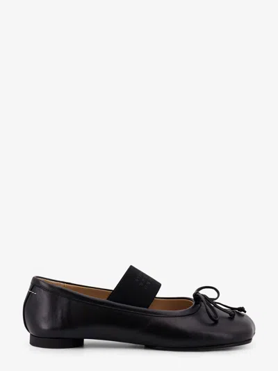 Mm6 Maison Margiela Leather Ballerinas In Black