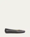 Mm6 Maison Margiela Mm6 By Maison Margiela Square Toe Ballerina Flats With Logo Stitching In Black