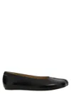 Mm6 Maison Margiela Mm6 By Maison Margiela Square Toe Ballerina Flats With Logo Stitching In Black