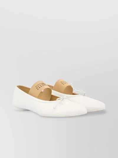 MM6 MAISON MARGIELA LEATHER BALLET FLATS DUCK TOE