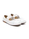 Mm6 Maison Margiela Ballerine Classiche In Pelle Con Numeric Logo In White