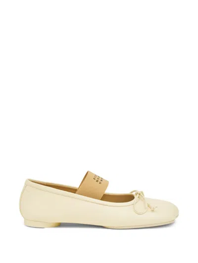 Mm6 Maison Margiela Leather Ballet Flats In White
