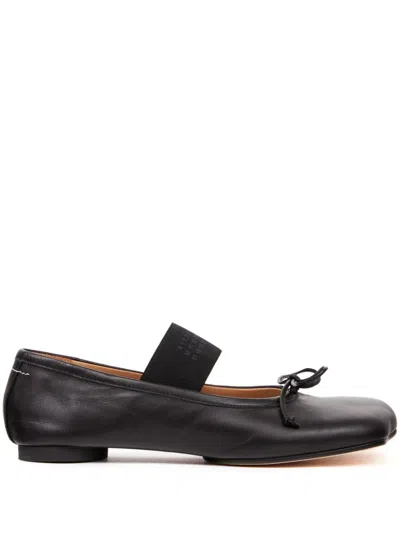 MM6 MAISON MARGIELA MM6 MAISON MARGIELA BLACK LEATHER FLATS