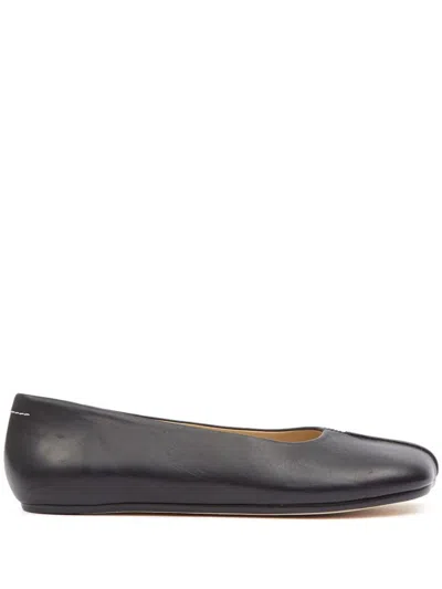 Mm6 Maison Margiela Mm6 By Maison Margiela Black Leather Ballet Flats