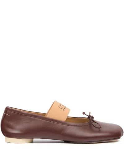Mm6 Maison Margiela Leather Ballets In Burgundy