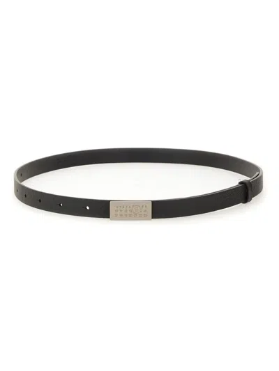 Mm6 Maison Margiela Leather Belt In Black
