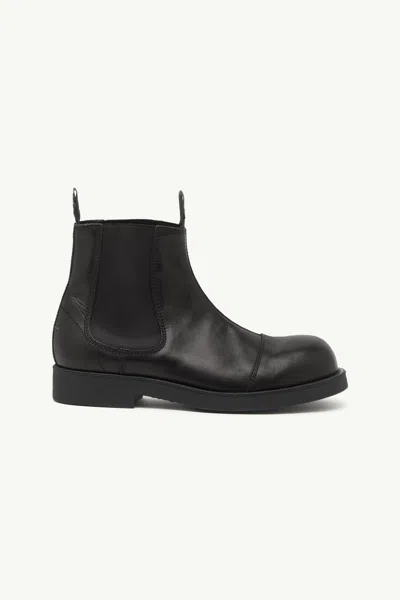 Mm6 Maison Margiela Leather Biker Chelsea Boots In Black