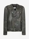 MM6 MAISON MARGIELA LEATHER BIKER-STYLE JACKET