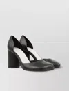 Mm6 Maison Margiela Black Shiny Vegetable Tanned Leather Court Heels