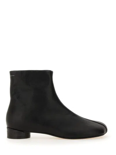 Mm6 Maison Margiela Leather Boot In Black