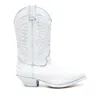 Mm6 Maison Margiela Mm6 By Maison Margiela Pointed Toe Leather Boots With Embroidery And Stacked Cuban Heel