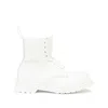 Mm6 Maison Margiela 1460 Lace-up Ankle Boots In White Leather