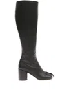 Mm6 Maison Margiela Leather Boots In Black