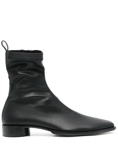 Mm6 Maison Margiela Leather Boots In T8013 Black