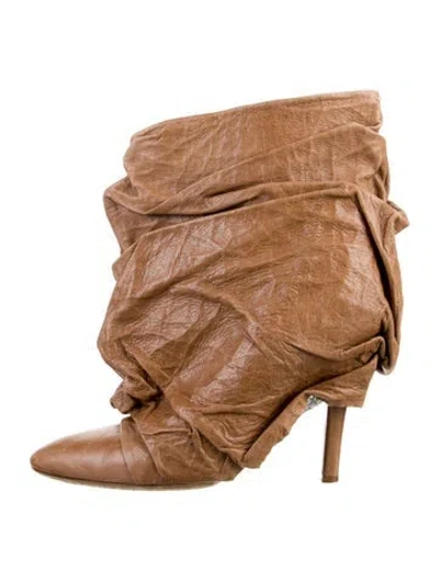 Pre-owned Mm6 Maison Margiela Leather Boots In Brown