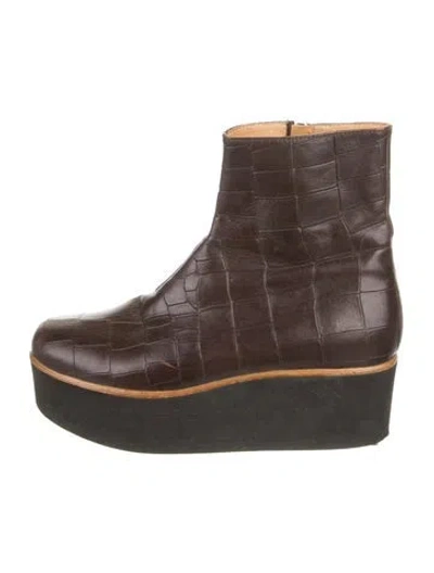 Pre-owned Mm6 Maison Margiela Leather Boots In Brown