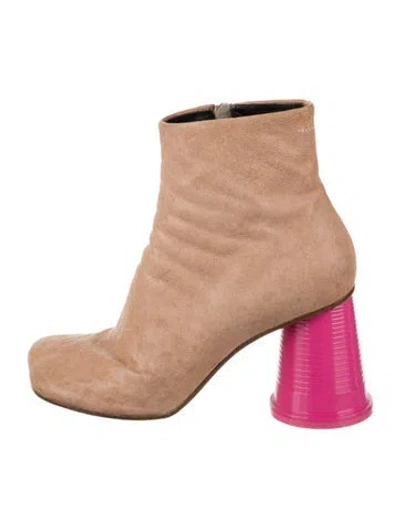 Pre-owned Mm6 Maison Margiela Leather Boots In Neutrals