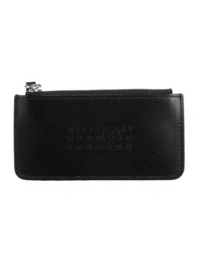 Pre-owned Mm6 Maison Margiela Leather Card Holder In Black