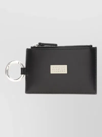 Mm6 Maison Margiela Leather Card Holder Featuring Key Ring