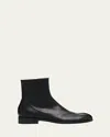 Mm6 Maison Margiela Black Shiny Vegetable Tanned Leather Trunk Boots In Black