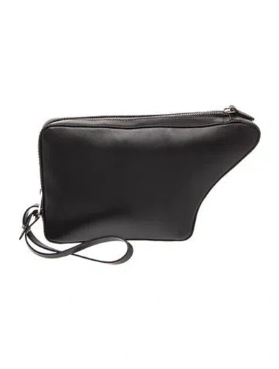 Pre-owned Mm6 Maison Margiela Leather Clutch In Black