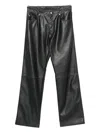 Mm6 Maison Margiela Faux Leather Five-pocket Trousers With Glossy Finish In Black