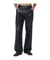 Mm6 Maison Margiela Faux Leather Five-pocket Trousers With Glossy Finish In Black