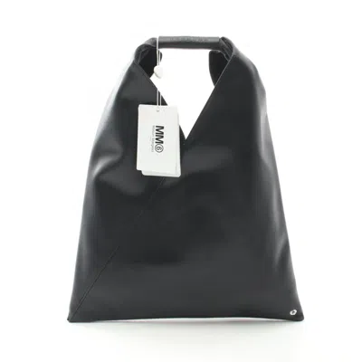Mm6 Maison Margiela Leather Elastane Tote Bag In Black