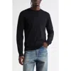 Mm6 Maison Margiela Leather Elbow Patch Crewneck Sweater In Black