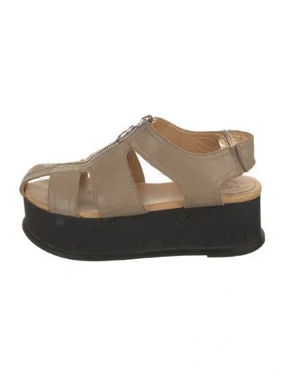 Pre-owned Mm6 Maison Margiela Leather Gladiator Sandals In Neutral