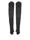 Mm6 Maison Margiela Leather Gloves In Black