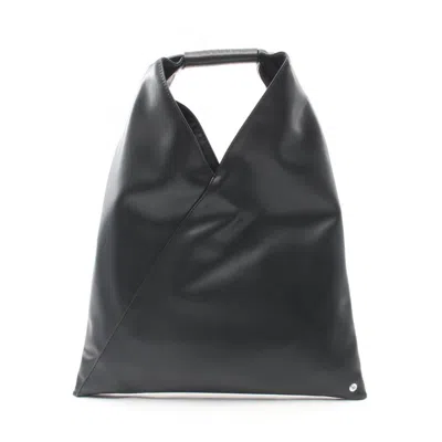 Pre-owned Mm6 Maison Margiela Leather Handbag Tote Bag () In Black