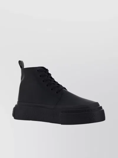 Mm6 Maison Margiela High-top Leather Sneakers In Black