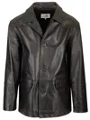 Mm6 Maison Margiela Leather Jacket Jackets Black